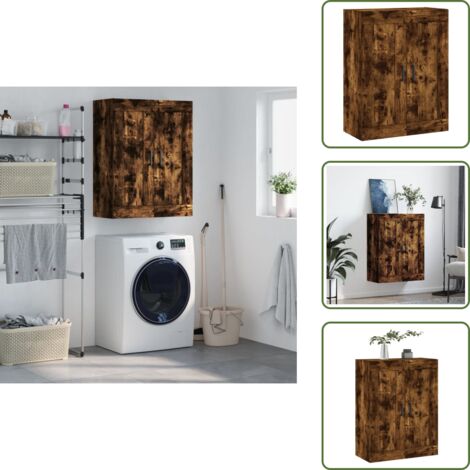 Armadietto in legno - vidaXL Mobile a Parete Rovere Fumo 69,5x34x90 cm in Legno Multistrato - Armadietto in legno multistrato