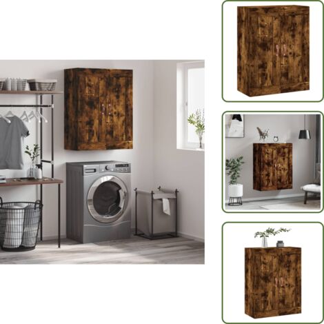 Armadietto in legno - vidaXL Mobile a Parete Rovere Fumo 69,5x34x90 cm in Legno Multistrato - Armadietto in legno multistrato