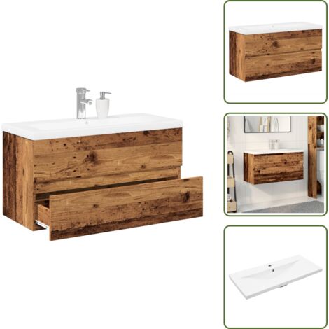 Armadietto in legno - vidaXL Mobile con Lavabo Integrato Legno Antico -