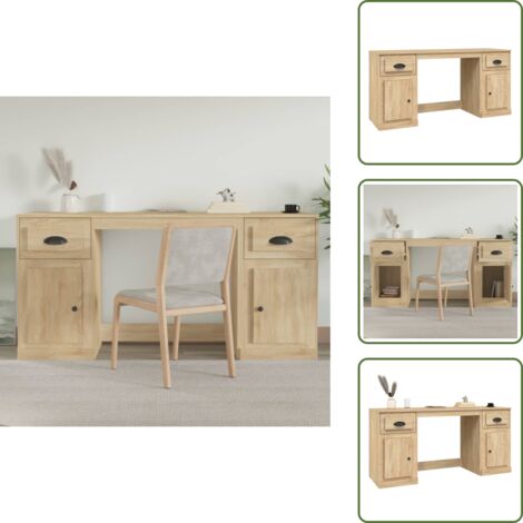 Armadietto in legno - vidaXL Scrivania con Armadietto Rovere Sonoma in Legno Multistrato - Scrivania con armadietto rovere sonoma