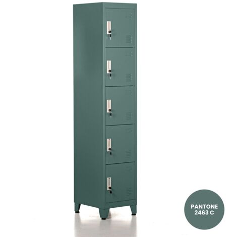 Armadietto in metallo 5 ante verde 180X38X45