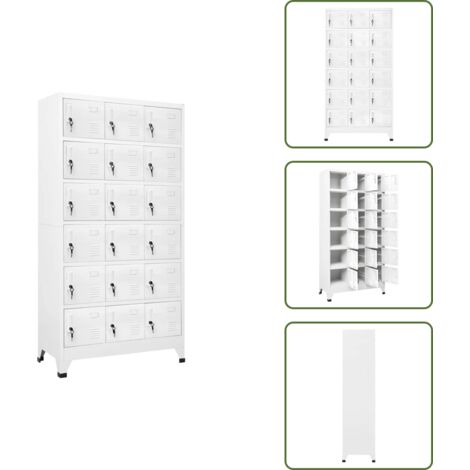 Armadietto in metallo - vidaXL Armadietto a Chiave a 18 Scomparti in Metallo 90x40x180 cm - Armadietto con 18 scomparti
