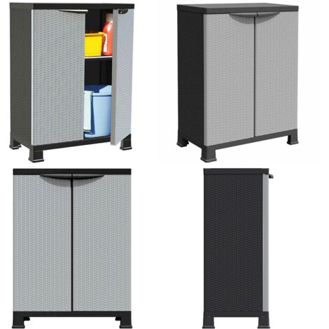 Armadietto in Plastica 68x39x92 cm Design Rattan - Armadietto per casa - Armadietto per ufficio