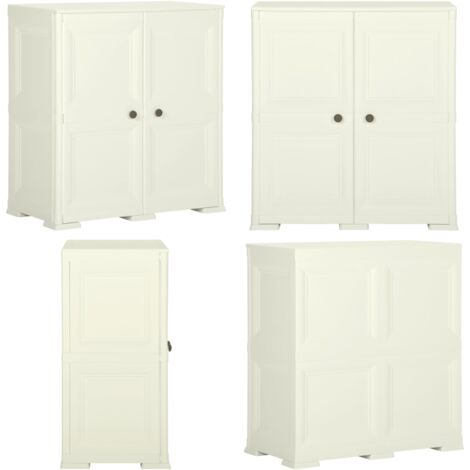 Armadietto in Plastica 79x43x85,5 cm Effetto Legno Vaniglia - Organizzatore casa - Armadietto con effetto legno