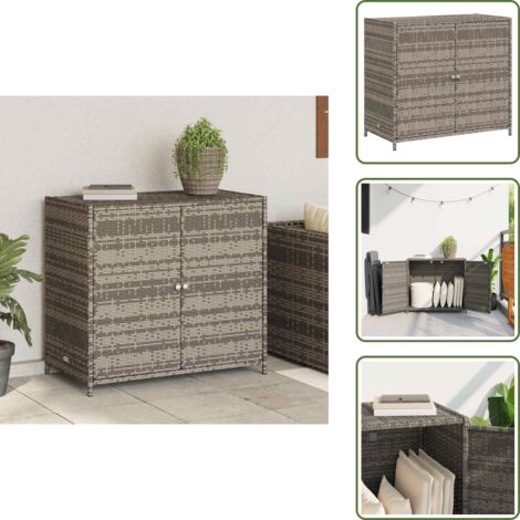 Armadietto in rattan - vidaXL Armadietto Portaoggetti Giardino Grigio 83x45x76 cm Polyrattan - Armadietto in acciaio