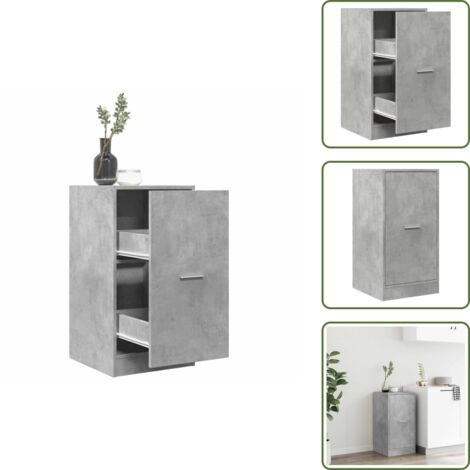 Armadietto in truciolato - vidaXL Armadietto da Farmacia Grigio Cemento 40x41x77,5 cm Truciolato - Credenza in truciolato