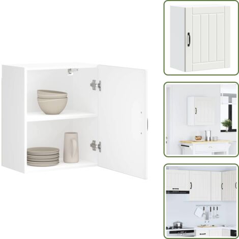 Armadietto in truciolato - vidaXL Pensile da Cucina Lucca Bianco in Legno Multistrato - Armadietto da cucina