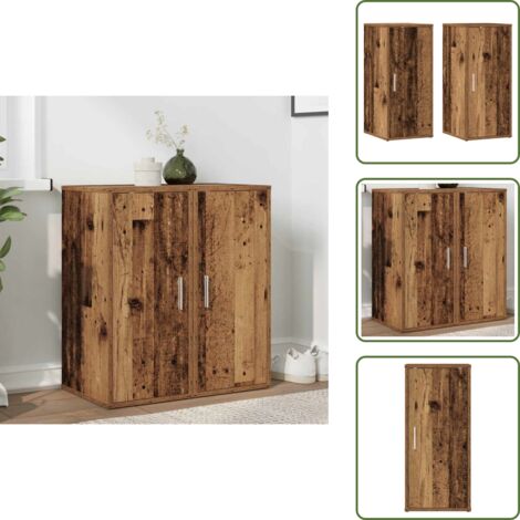 Armadietto in truciolato - vidaXL Scarpiere 2 pz Legno Antico 32x35x70 cm in Legno Multistrato - Scarpiera con ripiani