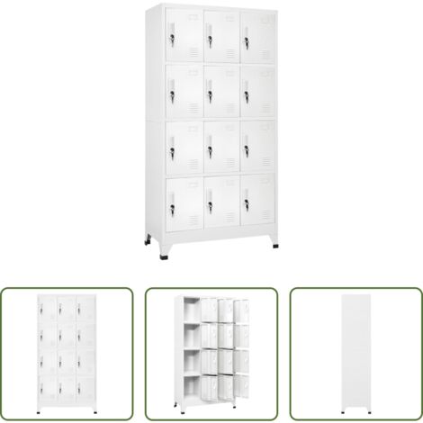 Armadietto industriale -  Armadietto a Chiave con 12 Scomparti 90x45x180 cm