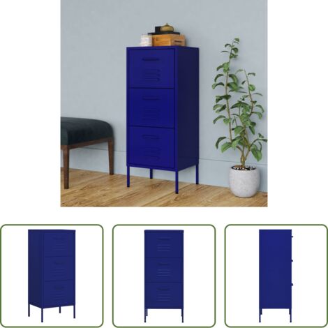 Armadietto laterale -  Armadietto Blu Marino 42,5x35x101,5 cm in Acciaio
