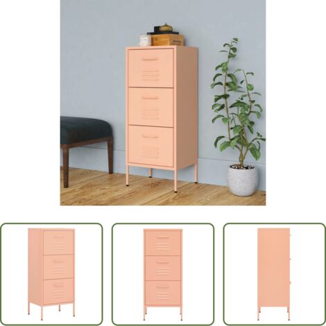Armadietto laterale -  Armadietto Rosa 42,5x35x101,5 cm in Acciaio
