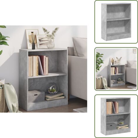 Armadietto laterale - vidaXL Libreria Grigio Cemento 60x24x76 cm in Legno Multistrato - Libreria multifunzionale