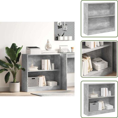 Armadietto laterale - vidaXL Libreria Grigio Cemento 80x24x75 cm in Legno Multistrato - Stoccaggio interno