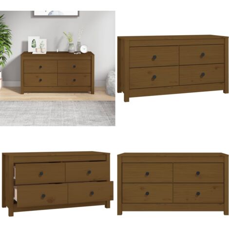 Armadietto Marrone Ambra 100x40x54 cm in Legno Massello di Pino - Armadietto marrone ambra - Armadietto in pino