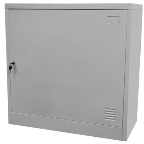 Armadietto Metallico Multiuso 1 Anta 80x40x80 cm con Serratura a Chiave in Acciaio Grigio