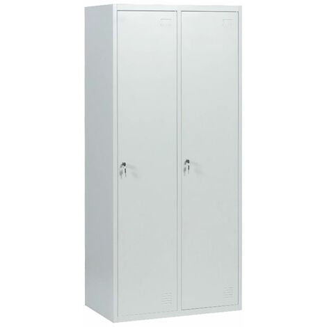 Armadietto da Ufficio Rieti 90x40x90 cm Ante Scorrevoli - Grigio chiaro  [en.casa]