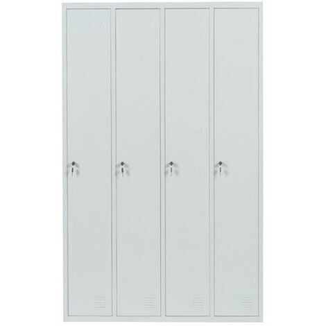 Armadietto da Ufficio Rieti 90x40x90 cm Ante Scorrevoli - Grigio chiaro  [en.casa]