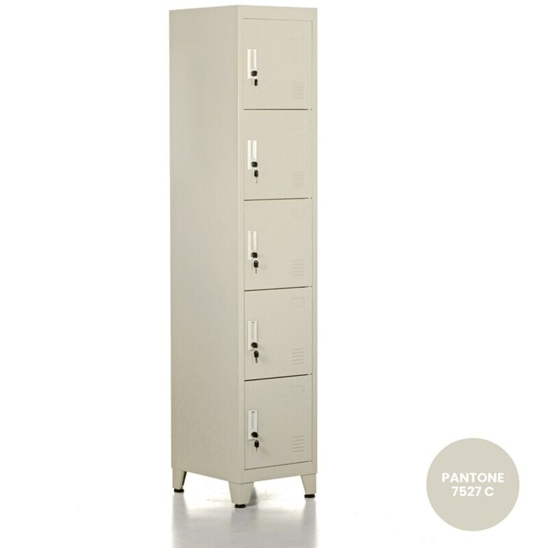 Armadietto metallo con settatura 5 ante avorio