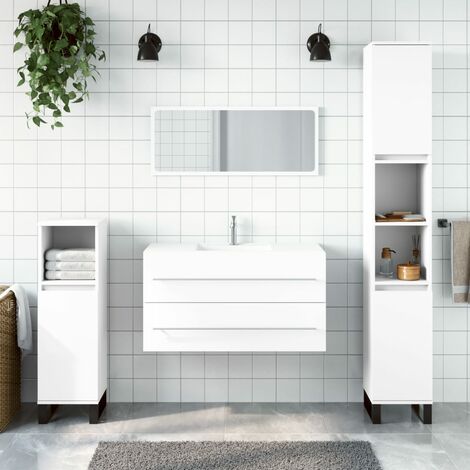 Mobile specchio bagno bianco