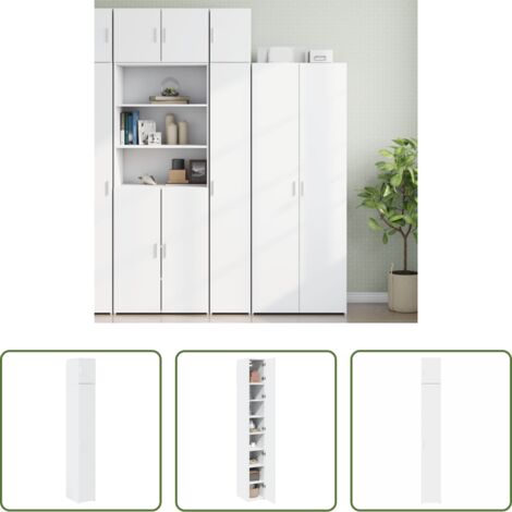 Armadietto -  Mobile Sottile Bianco 30x42,5x225 cm in Truciolato