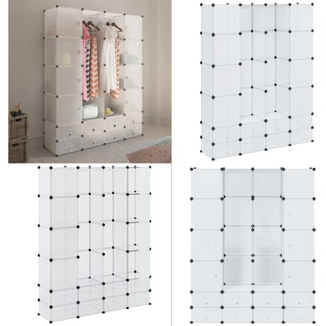 Armadietto Modulare 18 Scomparti Bianco 37 x 146 x 180,5 cm - Armadio per bambini - Armadio per soggiorno