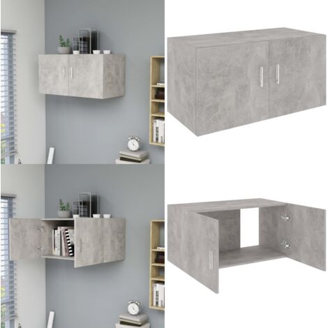 Armadietto Parete Grigio Cemento 80x39x40 cm Legno Multistrato - Armadio in legno - Armadio grigio cemento