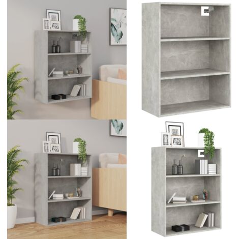 Armadietto Pensile a Parete Grigio Cemento 69,5x32,5x90 cm - Armadietto pensile - Armadietto da parete