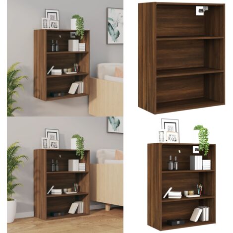 Armadietto Pensile a Parete Rovere Marrone 69,5x32,5x90 cm - Armadietto pensile - Armadietto in legno
