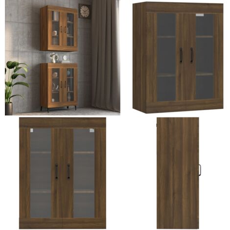 Armadietto Pensile a Parete Rovere Marrone 69,5x34x90 cm - Armadio a parete - Armadietto in legno