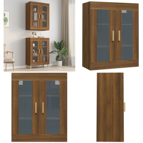 Armadietto Pensile a Parete Rovere Marrone 69,5x34x90 cm - Armadio a parete - Armadietto pensile