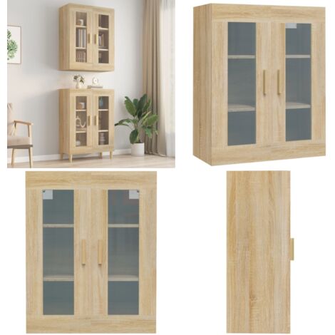 Armadietto Pensile a Parete Rovere Sonoma 69,5x34x90 cm - Armadio a parete - Armadietto in legno