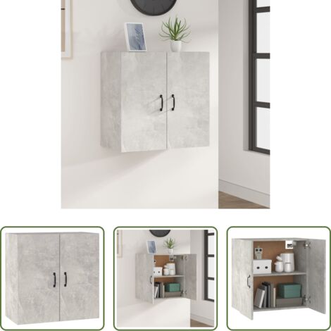 Armadietto pensile -  Armadietto a Muro Grigio Cemento 60x31x60 cm Legno Multistrato