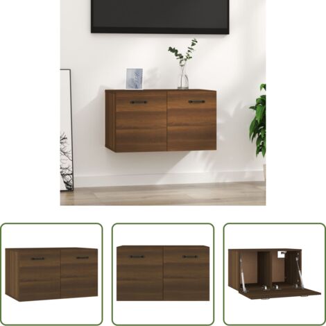 Armadietto pensile -  Armadietto a Muro Rovere Marrone 60x36,5x35 Legno Multistrato