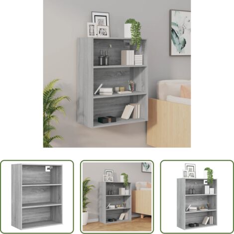 Armadietto pensile -  Armadietto Pensile a Parete Grigio Sonoma 69,5x32,5x90 cm