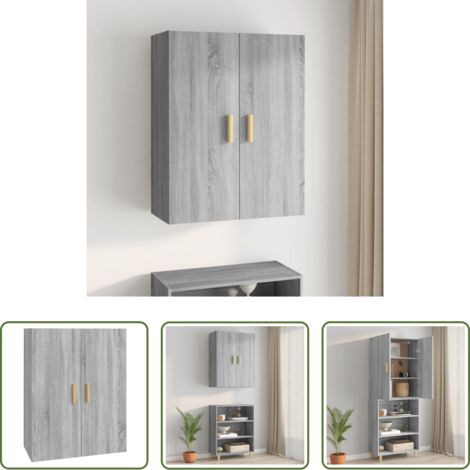 Armadietto pensile -  Armadietto Pensile a Parete Grigio Sonoma 69,5x34x90 cm