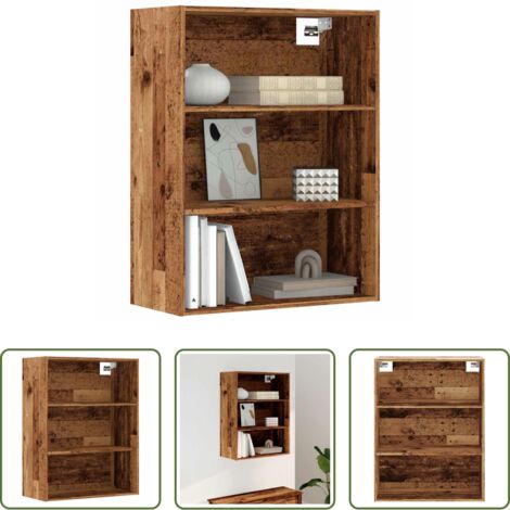 Armadietto pensile -  Armadietto Pensile Legno Antico 69,5x32,5x90 cm