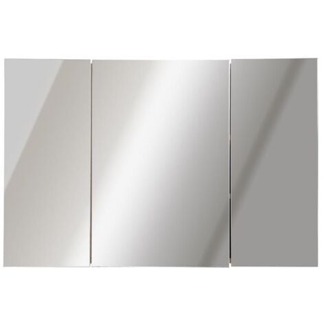 ARMADIETTO PENSILE DA BAGNO CON 3 ANTE A SPECCHIO 90 X 60 X 13.5 CM