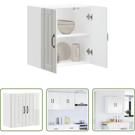 Armadietto pensile -  Pensile da Cucina Lucca Bianco Lucido in Legno Multistrato