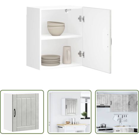 Armadietto pensile -  Pensile da Cucina Lucca Grigio Cemento in Legno Multistrato
