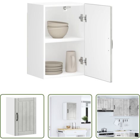 Armadietto pensile -  Pensile da Cucina Lucca Grigio Cemento in Legno Multistrato