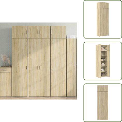 Armadietto per casa - vidaXL Armadietto Rovere Sonoma 70x42,5x225 cm in Legno Multistrato - Armadietto per soggiorno