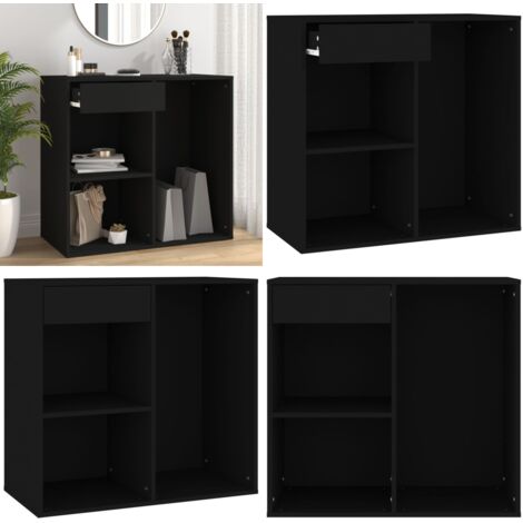 Armadietto per Cosmetici Nero 80x40x75 cm in Legno Multistrato - Armadietto per oggetti - Armadietto per trucchi