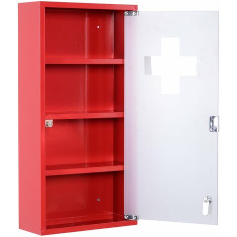 Armadietto porta Medicinali a Casa Vetro Bianco 26x48x12cm con