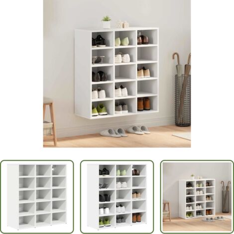 Armadietto per scarpe -  Mobile per scarpe Bianco 77,5 x 30 x 83,5 cm Legno multistrato