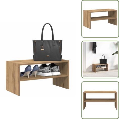 Armadietto per scarpe - vidaXL Scarpiera Impilabile Rovere Artigianale 60x30x30,5 cm - Scarpiera con mensole