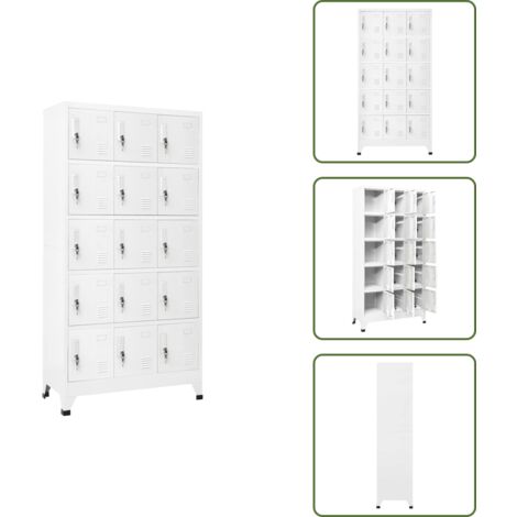 Armadietto per scuola - vidaXL Armadietto con Serratura Grigio Chiaro 90x40x180 cm in Acciaio - Armadietto per vestiti