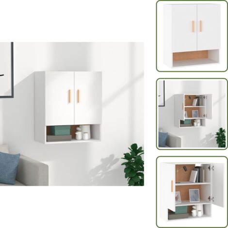 Armadietto per soggiorno - vidaXL Armadietto a Muro Bianco 60x31x70 cm in Legno Multistrato - Armadietto per camera da letto