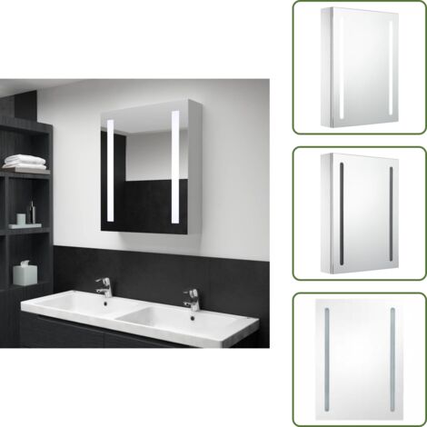 Armadietto per toeletta - vidaXL Armadietto Bagno con Specchio e LED 50x13x70 cm -