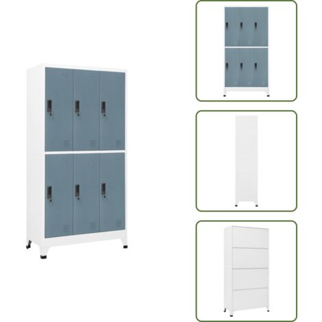 Armadietto per ufficio - vidaXL Armadietto Grigio Chiaro e Scuro 90x45x180 cm in Acciaio - Armadietto decorativo