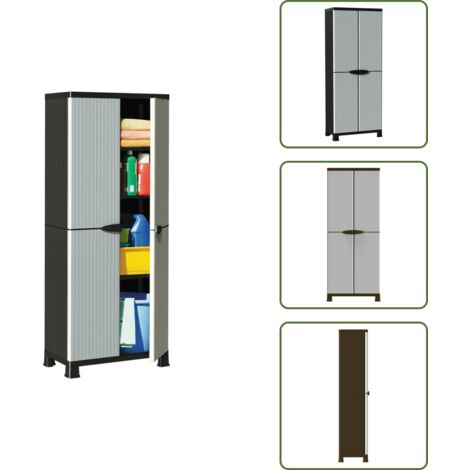 Armadietto per ufficio - vidaXL Armadietto in Plastica 68x39x171,5 cm Design Rattan - Armadietto per ripostiglio